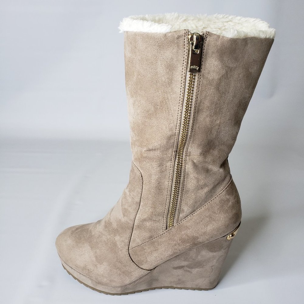 Juicy Couture Taupe Kasia Wedge Boots/Booties 8 - Picture 6 of 16